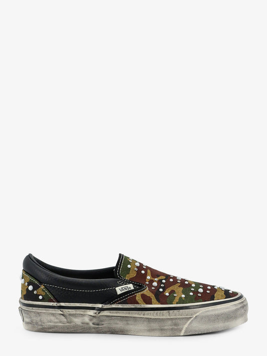 LX Classic Slip-On 98 canvas and leather sneakers with all-over metal beads