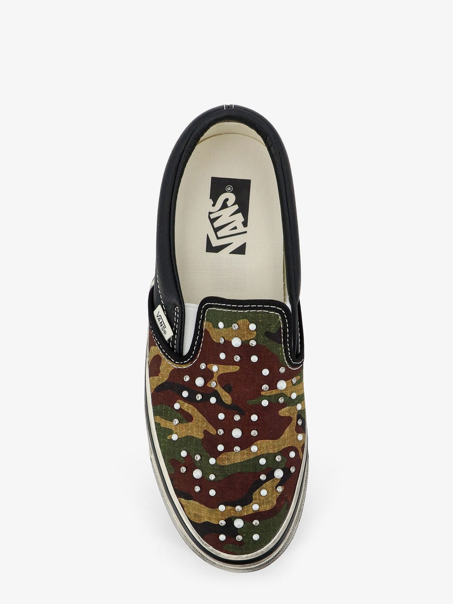 Sneakers Lx classic slip on 98 in canvas e pelle con perline in metallo all-over