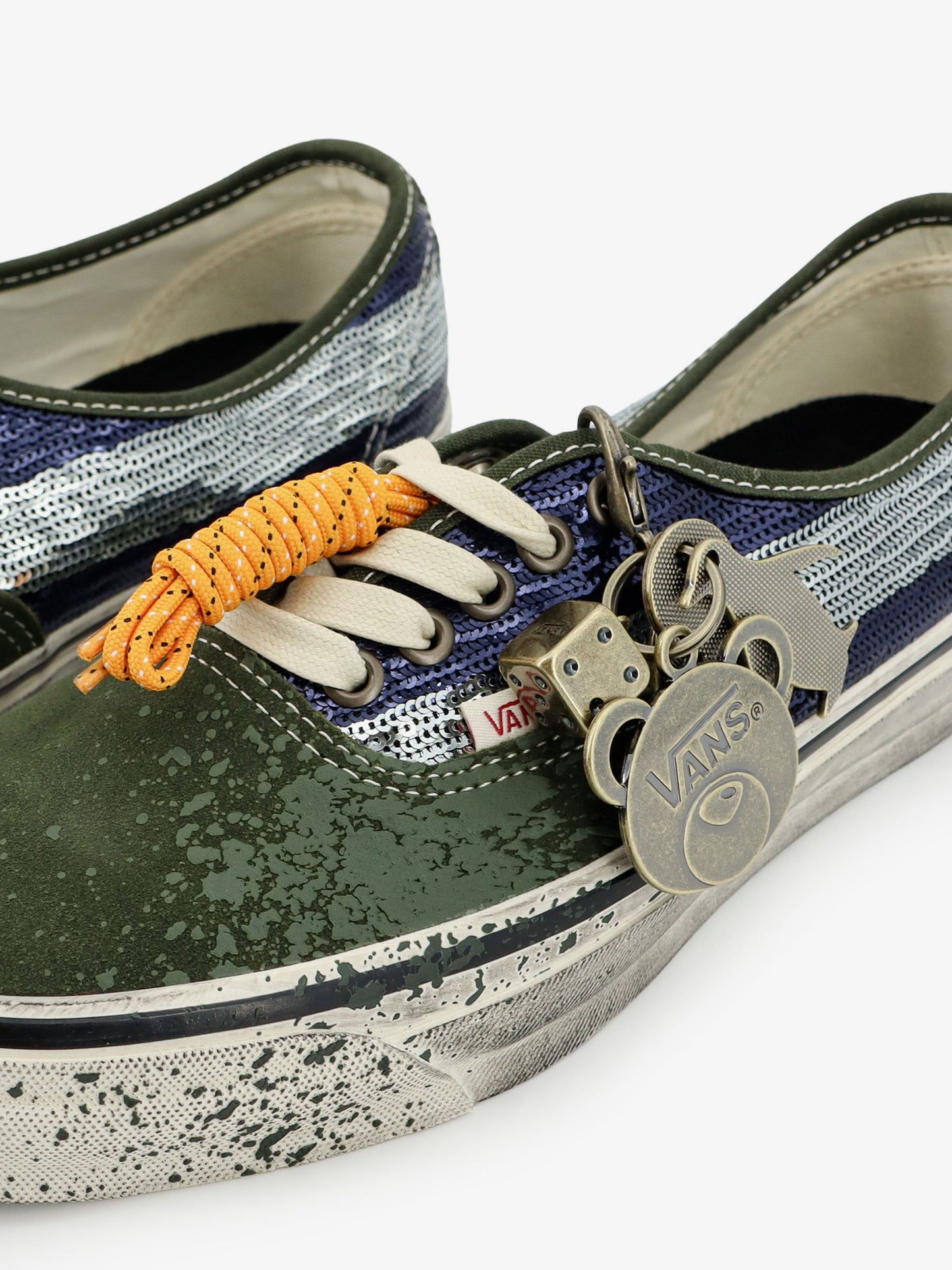 Lx authentic 44 suede sneakers with micro-sequin detail on the side