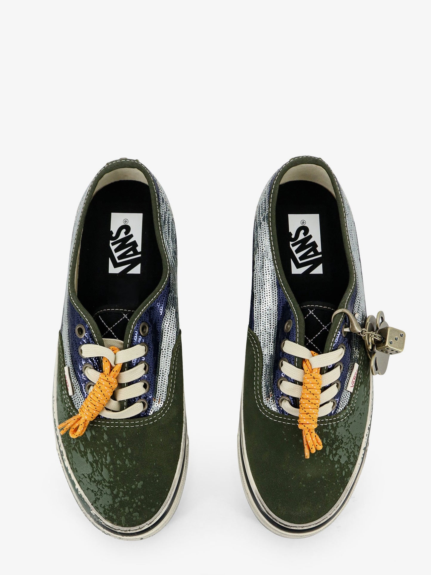 Lx authentic 44 suede sneakers with micro-sequin detail on the side