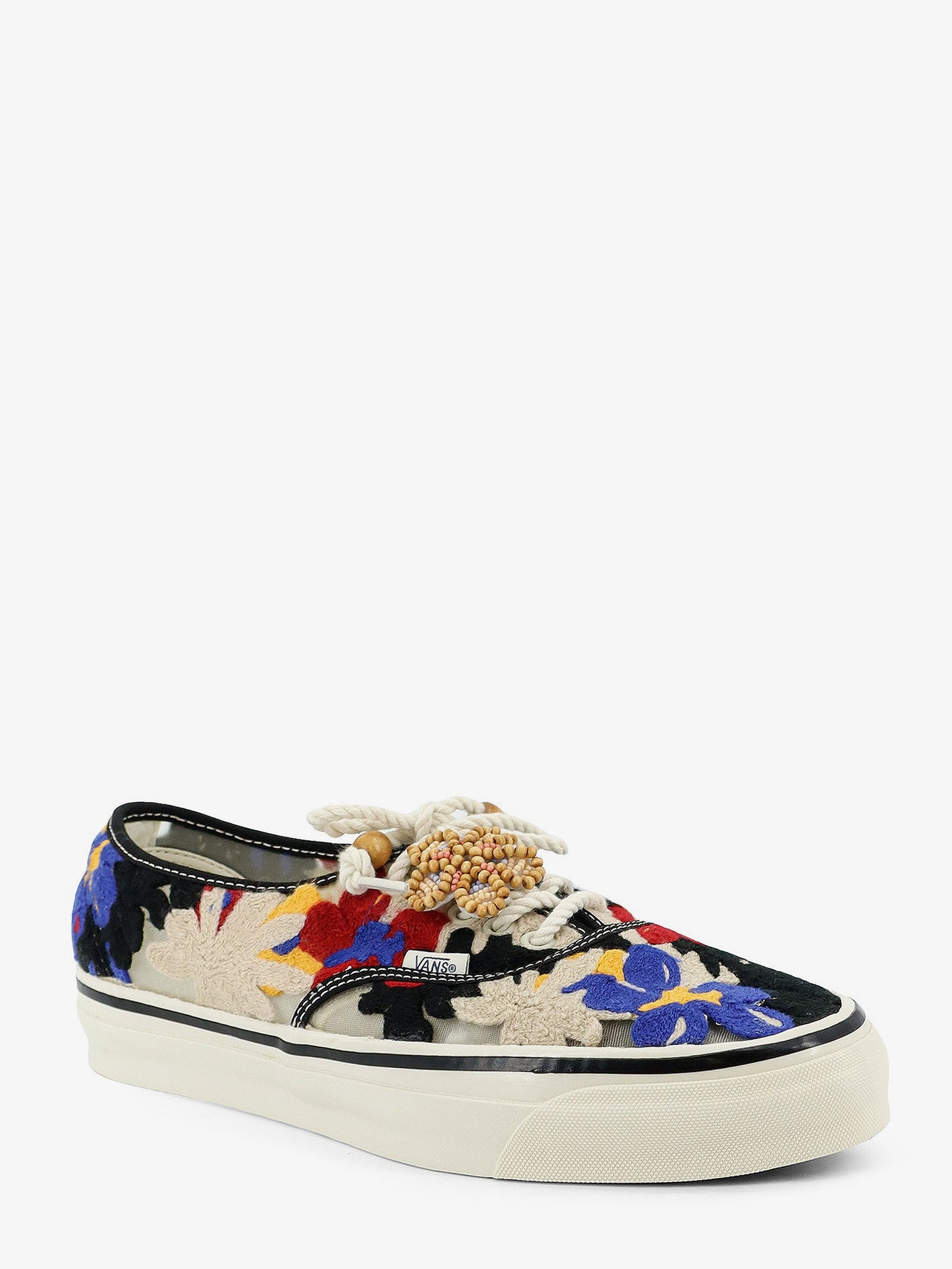 Lx authentic 44 sneakers with multicolor macramé floral detail