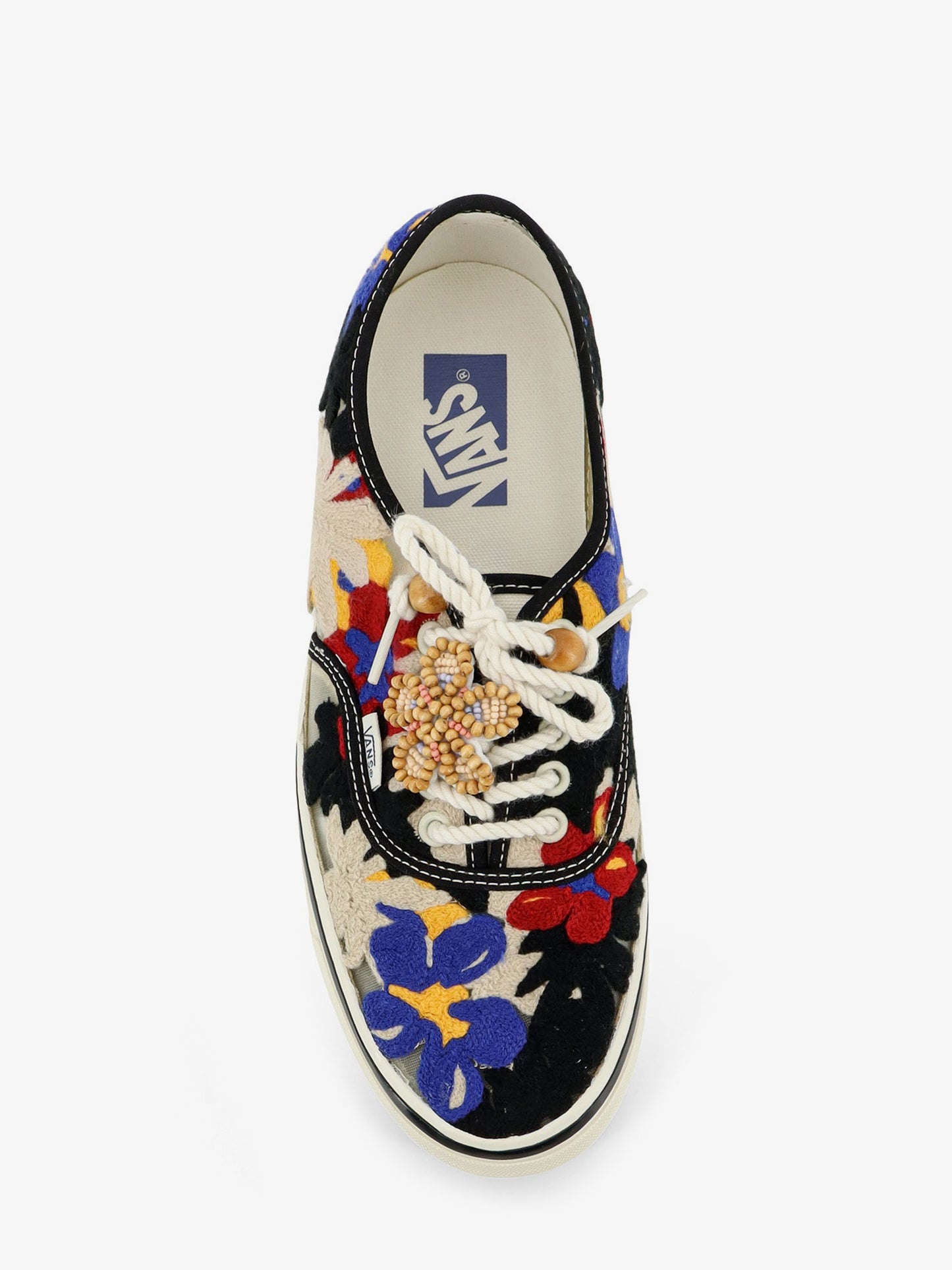 Lx authentic 44 sneakers with multicolor macramé floral detail