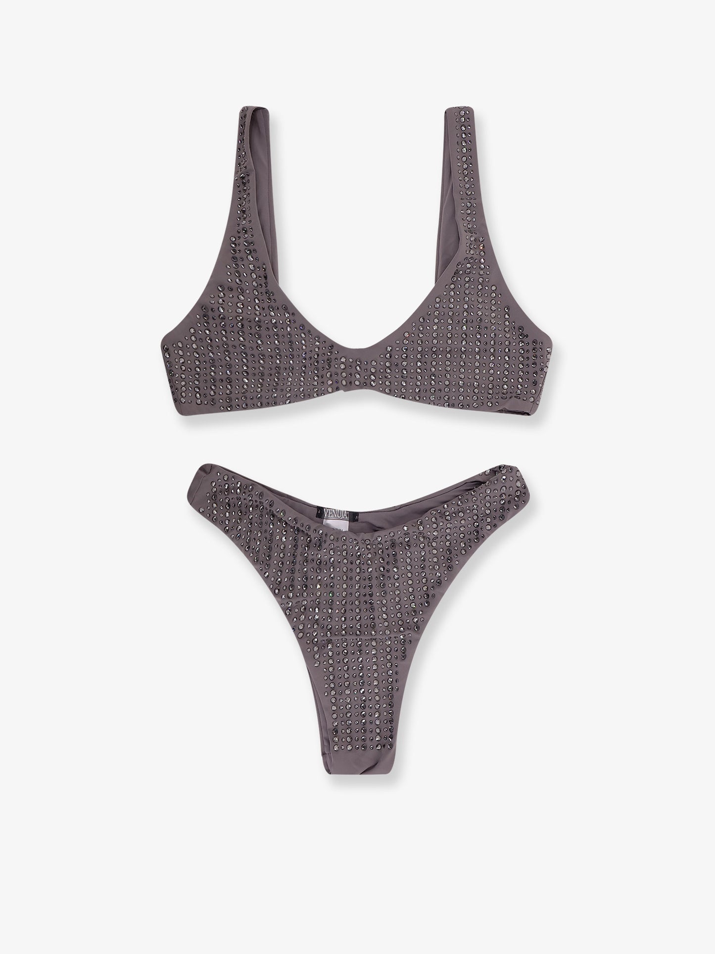 Nylon bikini with all-over rhinestones