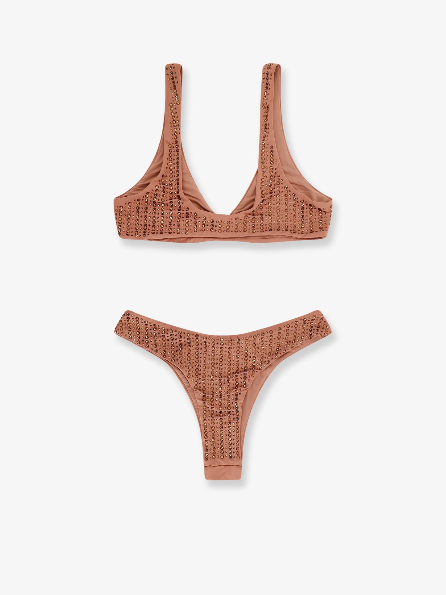 Bikini in nylon con strass all-over