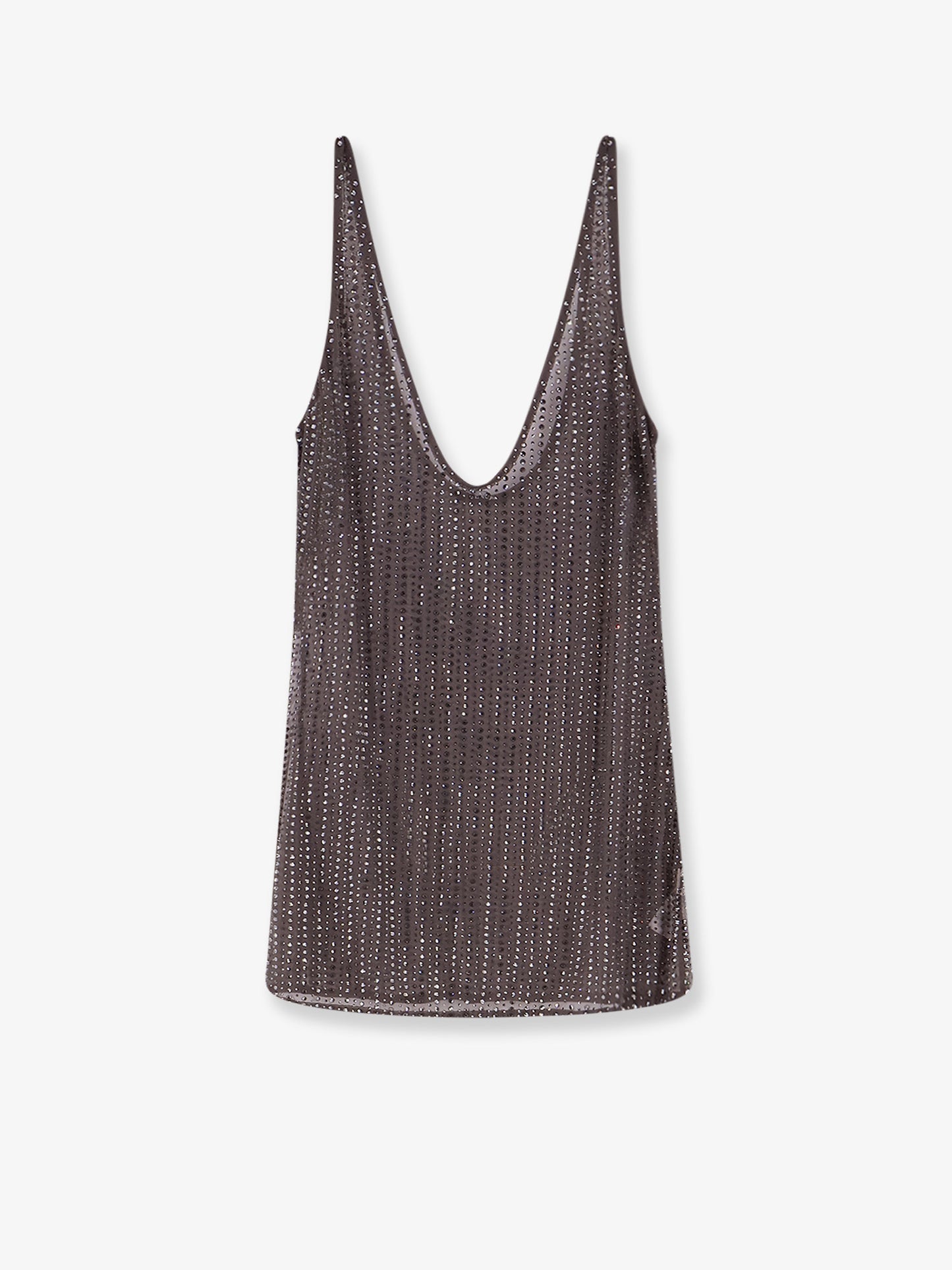 Crystal short dress with all-over rhinestone detail