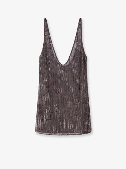 Crystal short dress with all-over rhinestone detail thumbnail