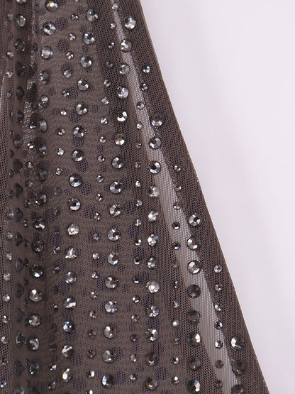 Crystal short dress with all-over rhinestone detail thumbnail