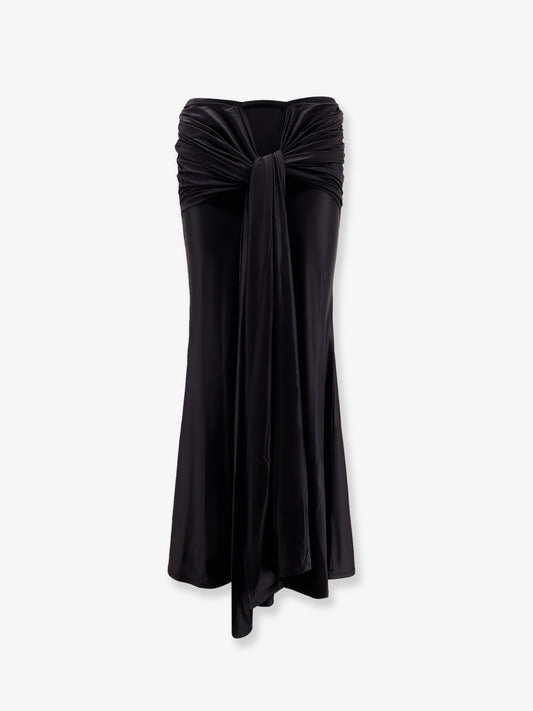 Shiny microfiber skirt with satin effect