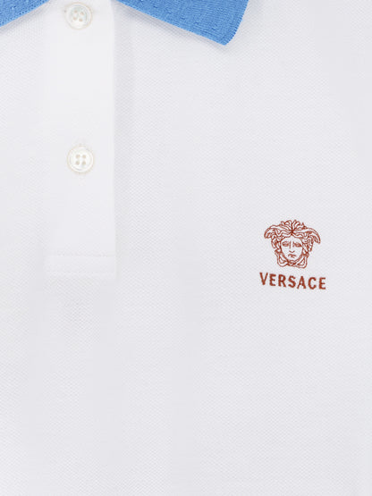 Cotton polo shirt with Medusa embroidery thumbnail