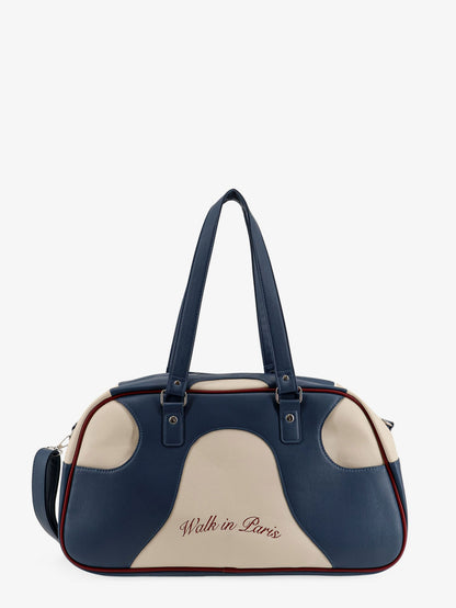 Leather crossbody bag with embroidered logo on the front thumbnail