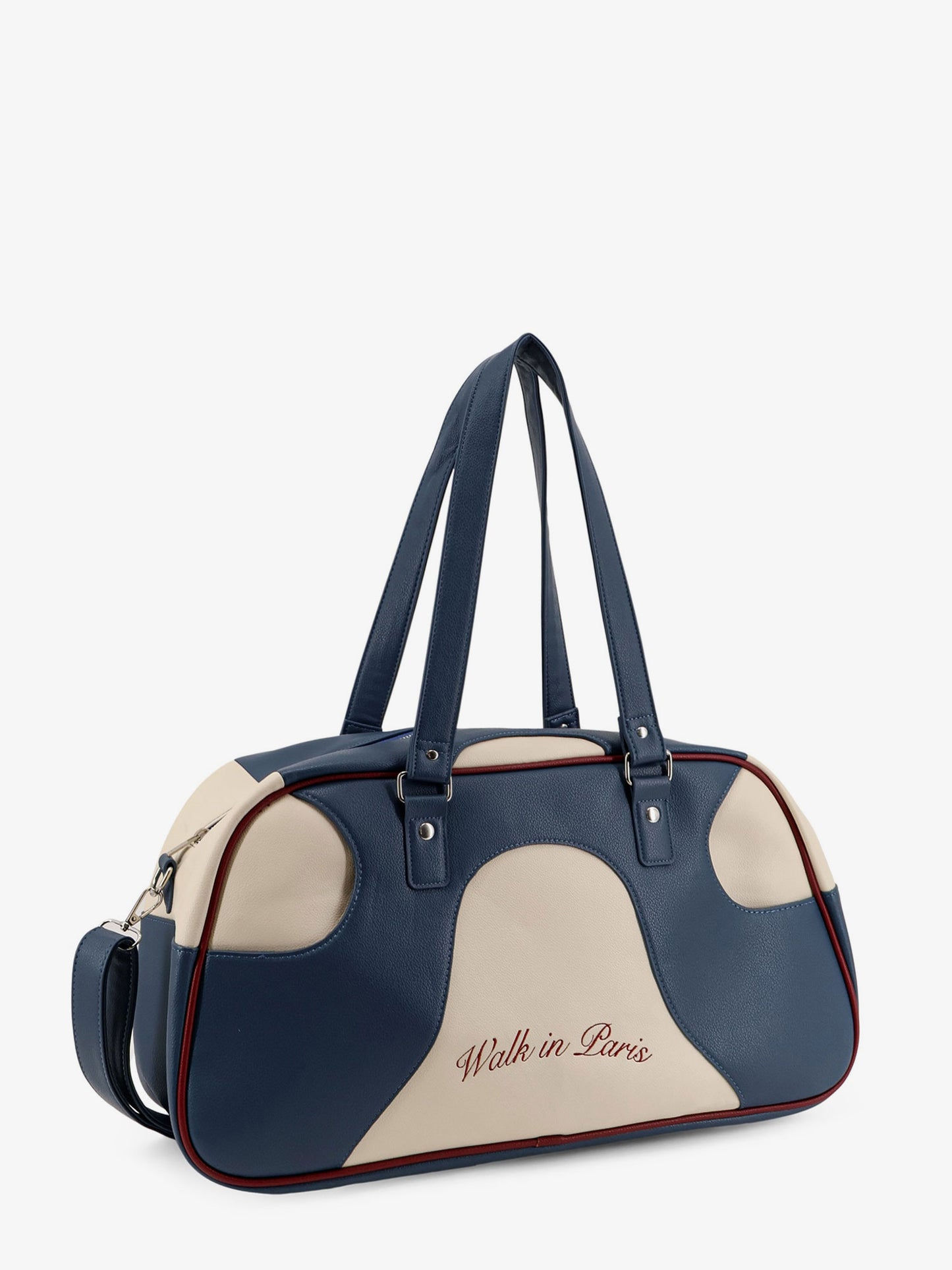 Leather crossbody bag with embroidered logo on the front