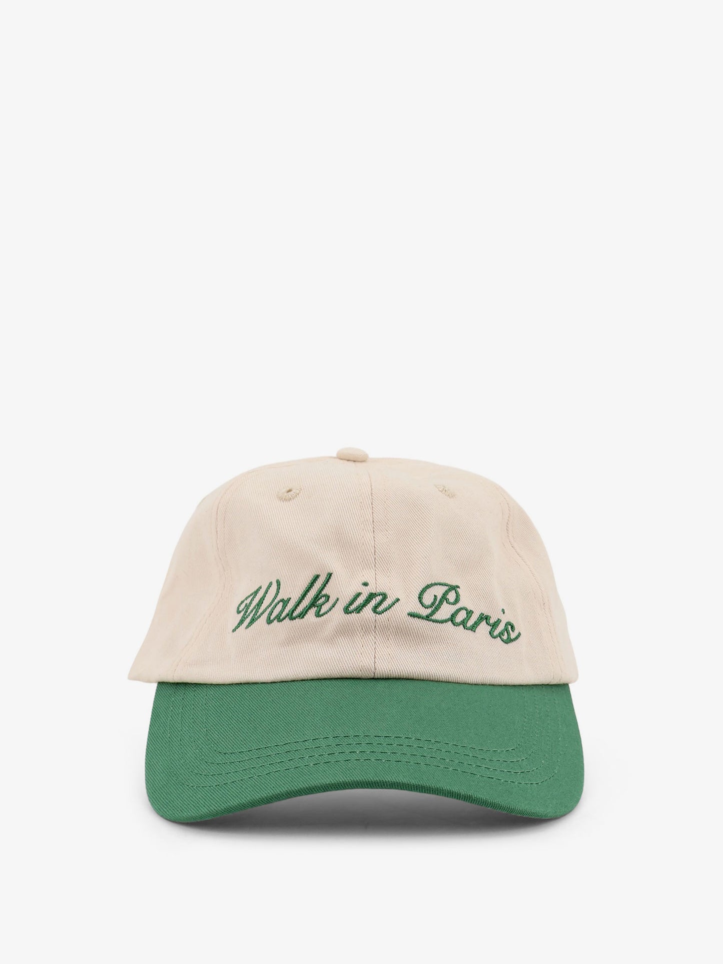 Denim hat with embroidery on the front