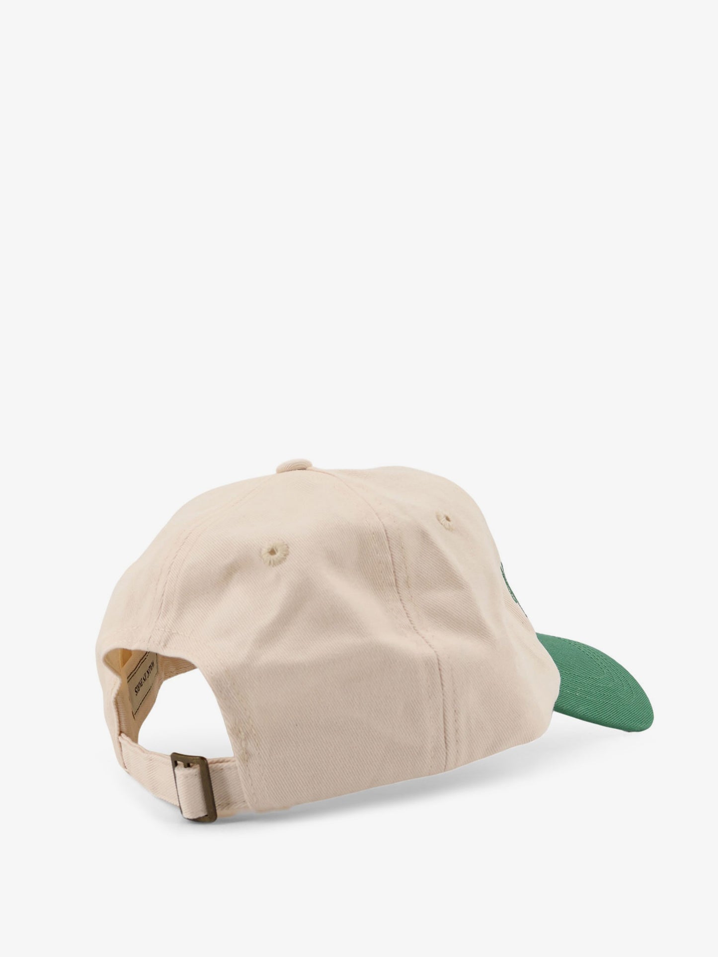 Denim hat with embroidery on the front