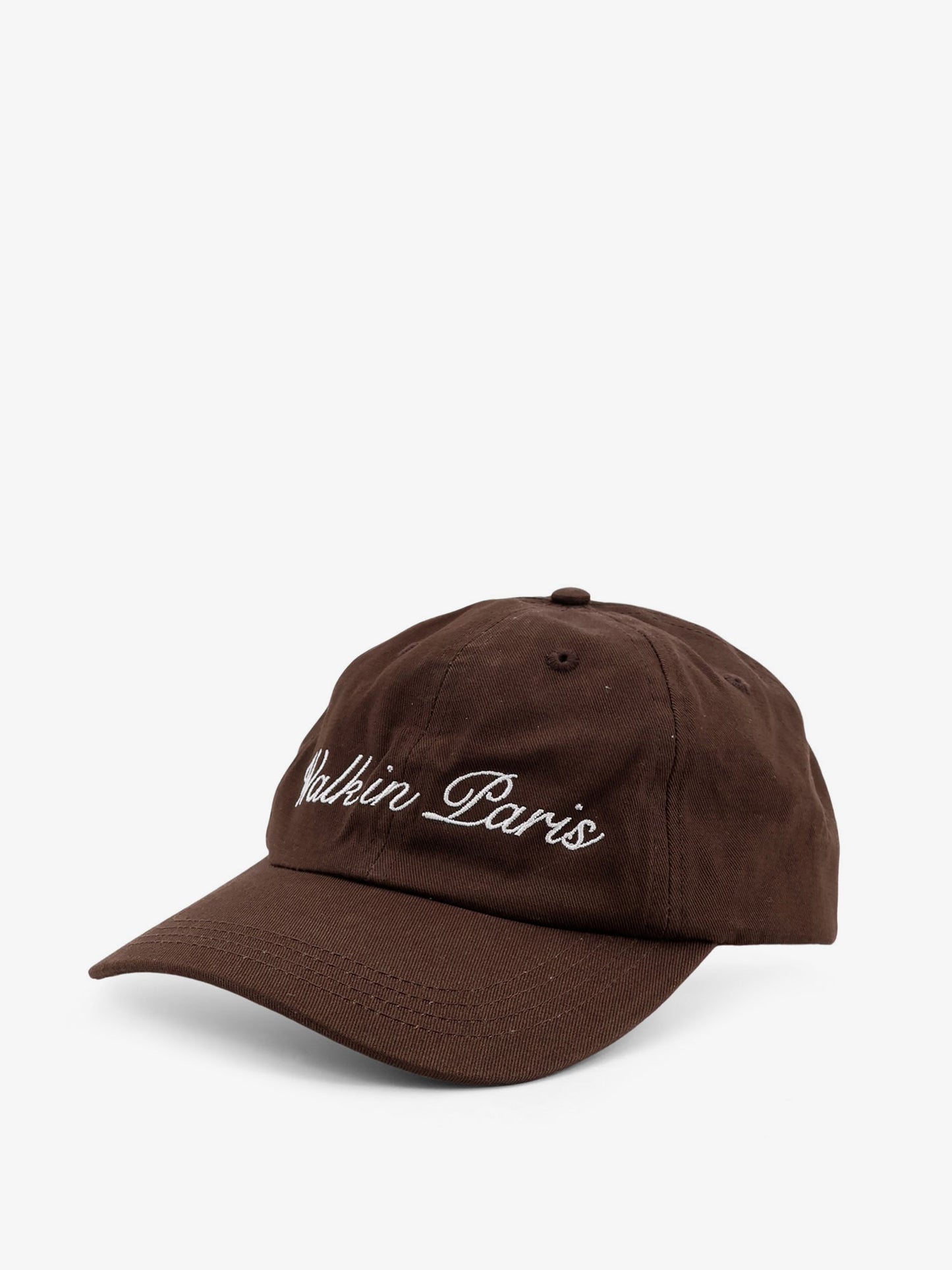 Denim hat with embroidery on the front