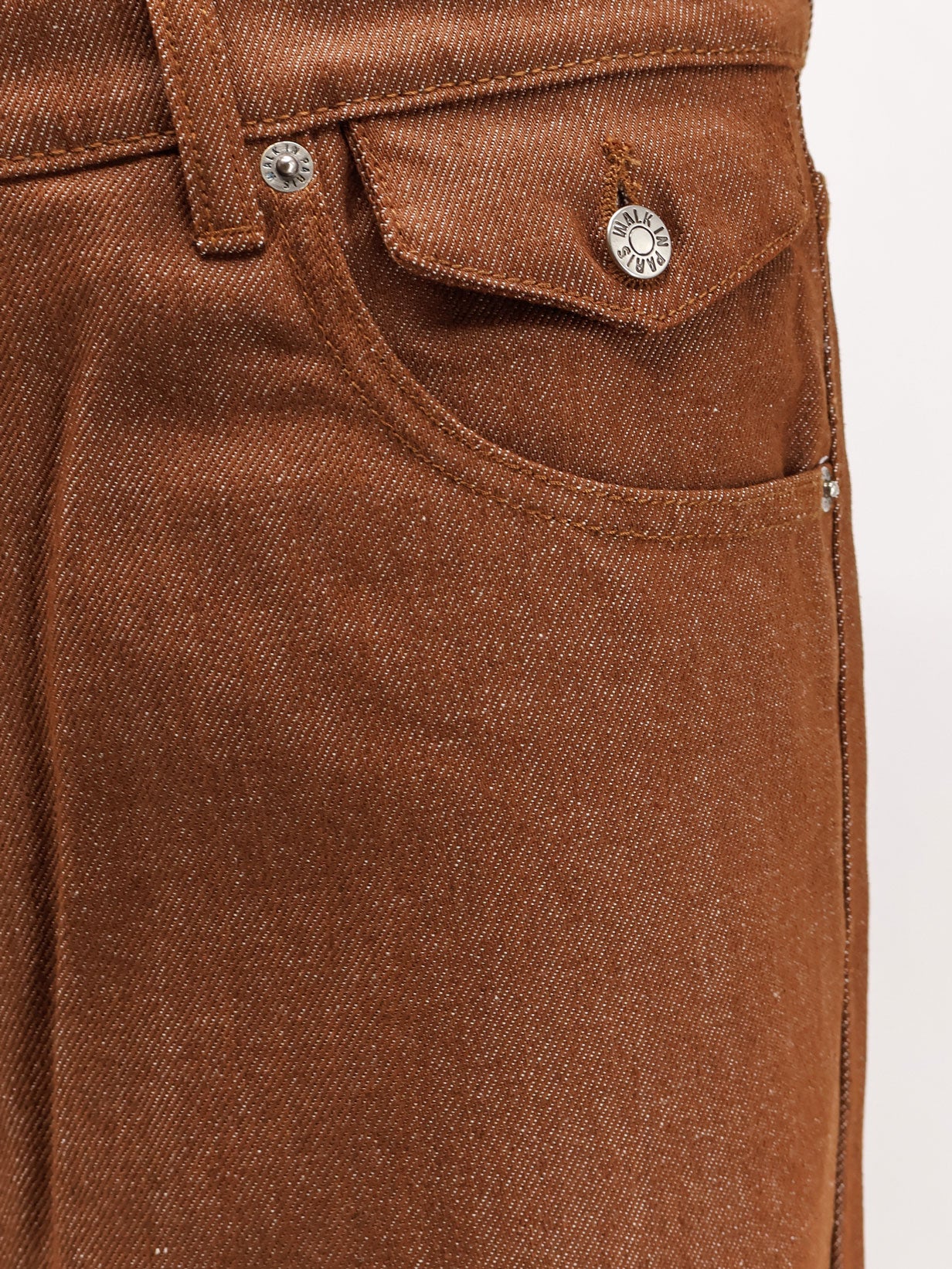 Baggy brown denim trousers