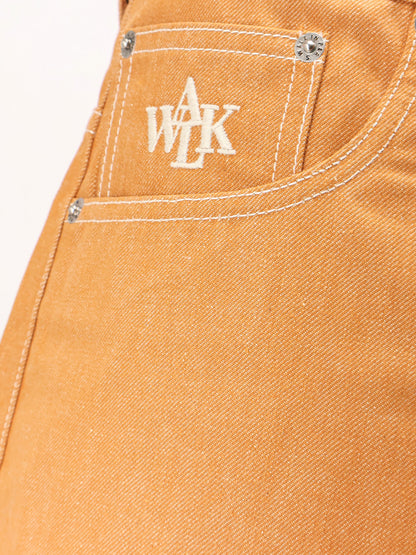 Baggy Orange Denim Shorts thumbnail