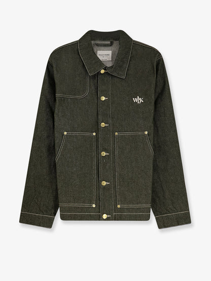 Carpenter's green denim jacket thumbnail