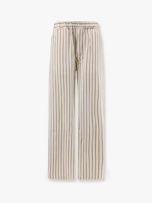 Viscose trousers with striped pattern