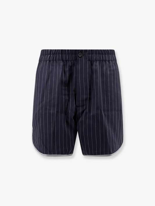 Virgin wool blend shorts with striped pattern