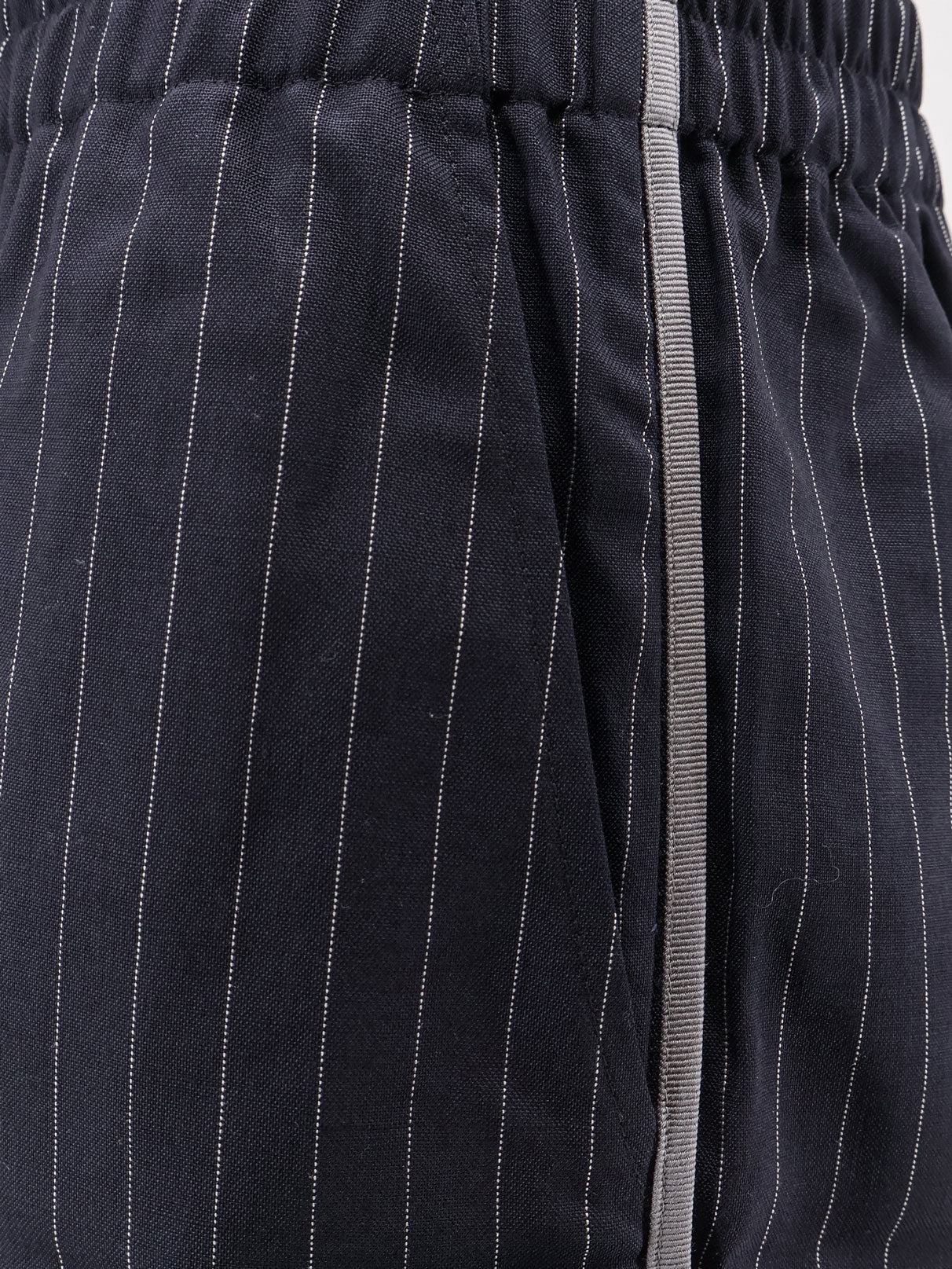 Virgin wool blend shorts with striped pattern