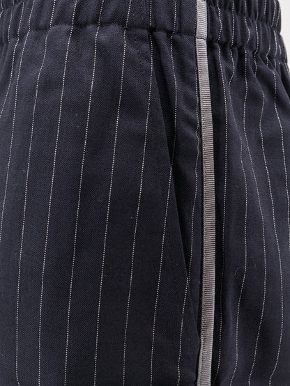 Virgin wool blend shorts with striped pattern thumbnail