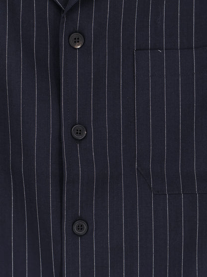 Virgin wool shirt with pinstripe pattern thumbnail