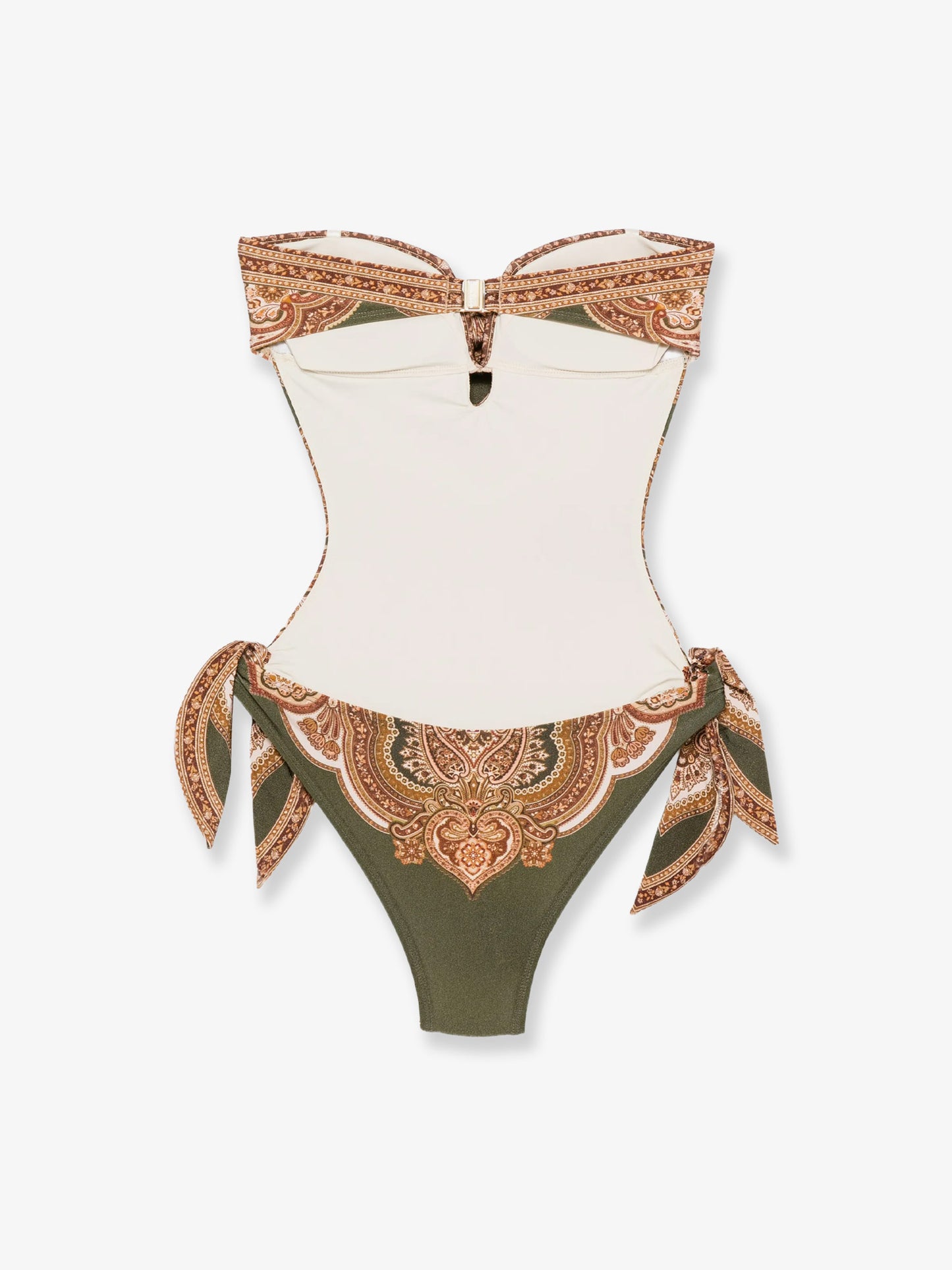 Mahon nylon one-piece swimsuit with paisley print