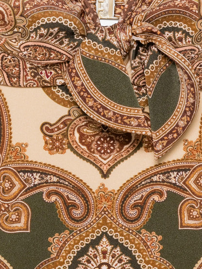 Mahon nylon one-piece swimsuit with paisley print thumbnail