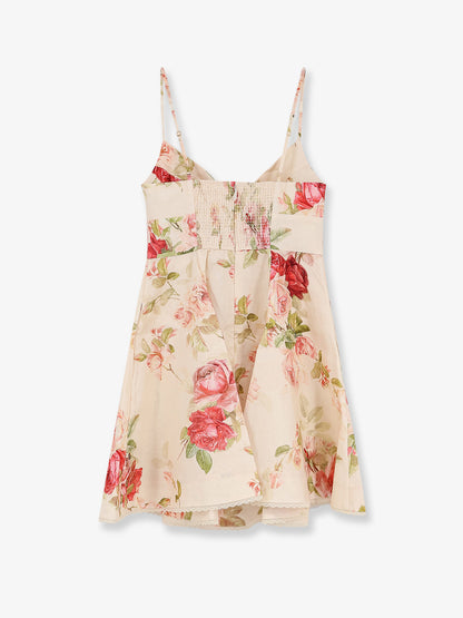 Roselight short linen dress with floral print thumbnail