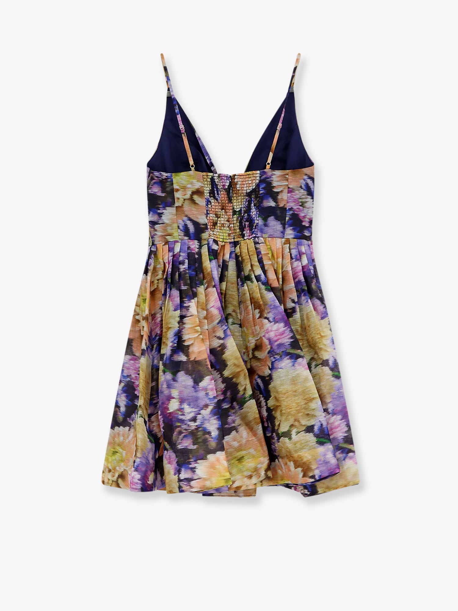 Luna silk and linen blend dress with all-over floral print ZIMMERMANN
