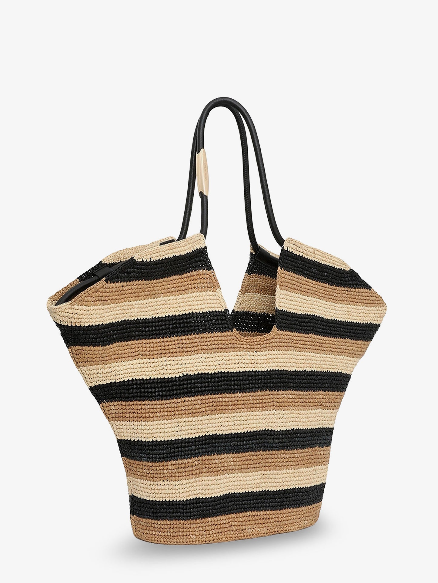 Golden Time raffia shoulder bag