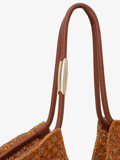 Golden Time rafia shoulder bag with fringe thumbnail