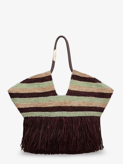 Golden Time rafia shoulder bag with fringe thumbnail