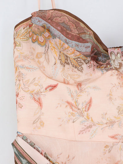 Alchemy silk and linen blend midi dress with all-over floral print thumbnail