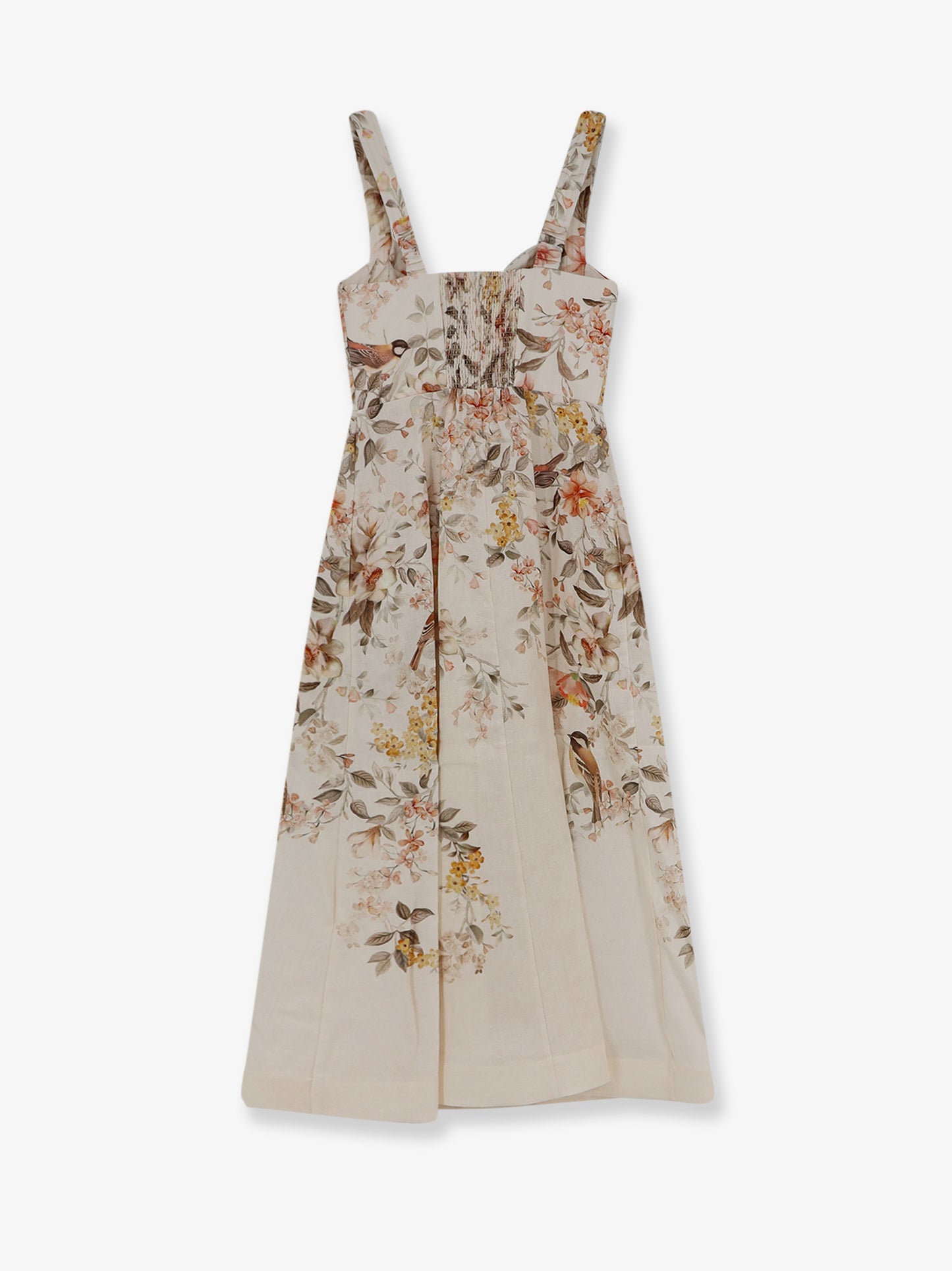 Luna linen midi dress with all-over floral print