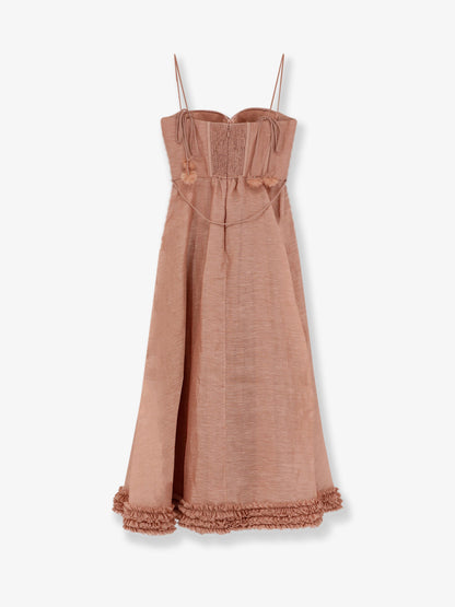 Luna silk and linen blend midi dress thumbnail