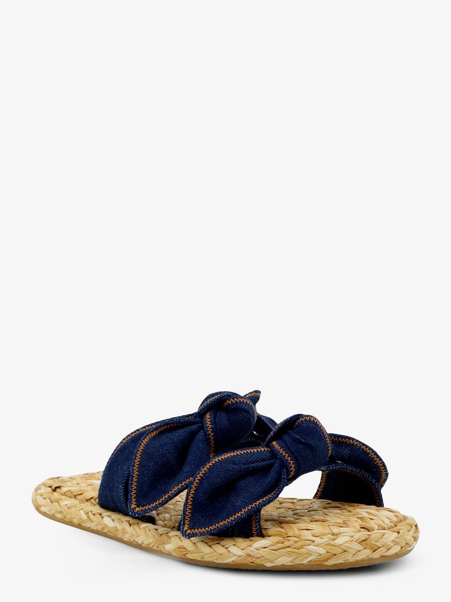Carousel raffia and denim sandals