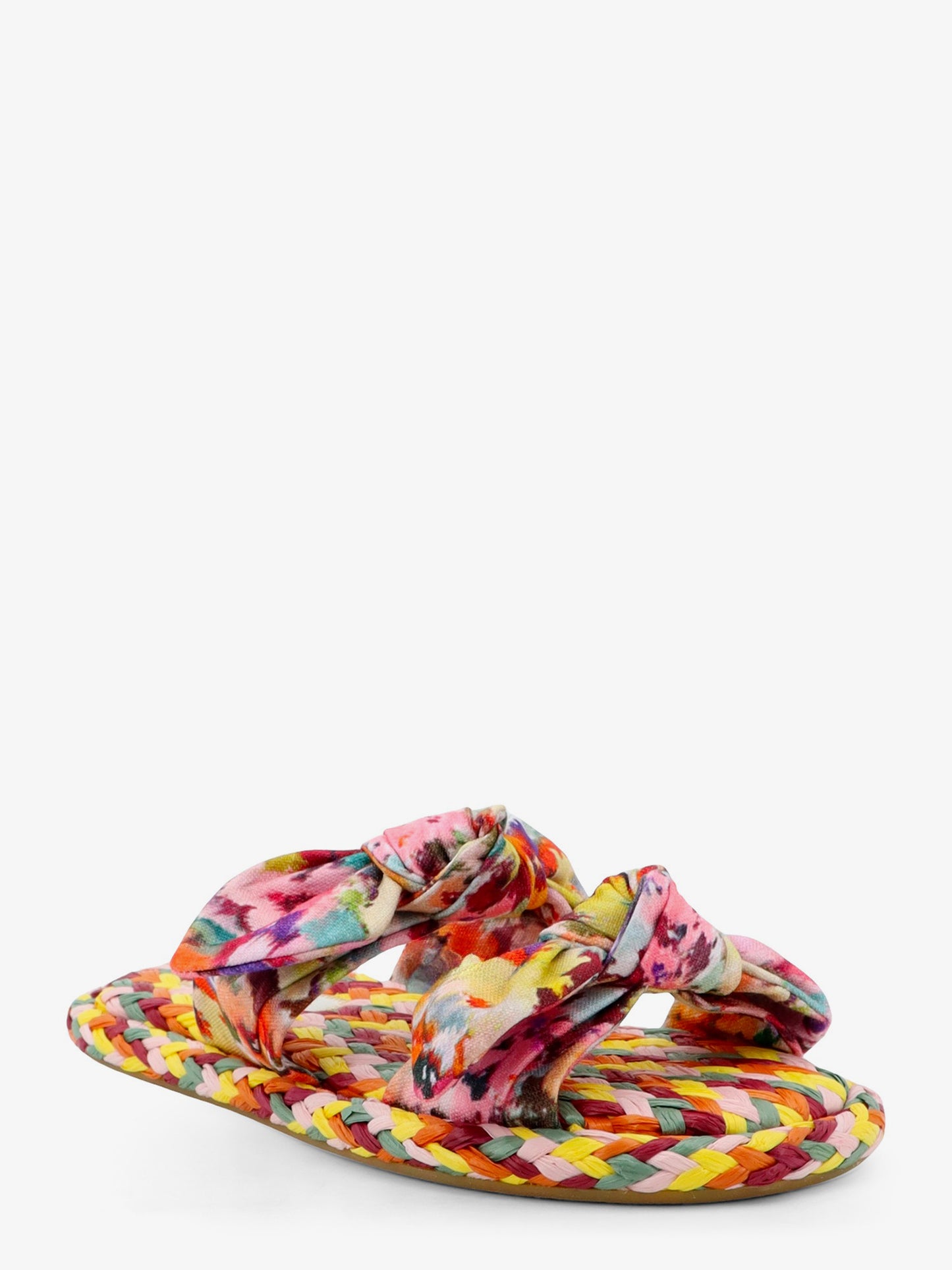 Multicolored raffia Carousel sandals