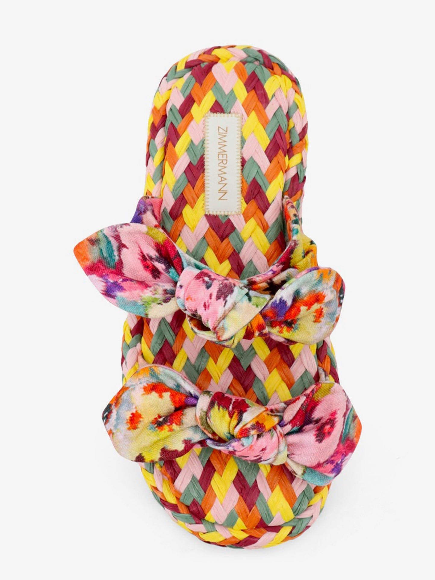 Multicolored raffia Carousel sandals