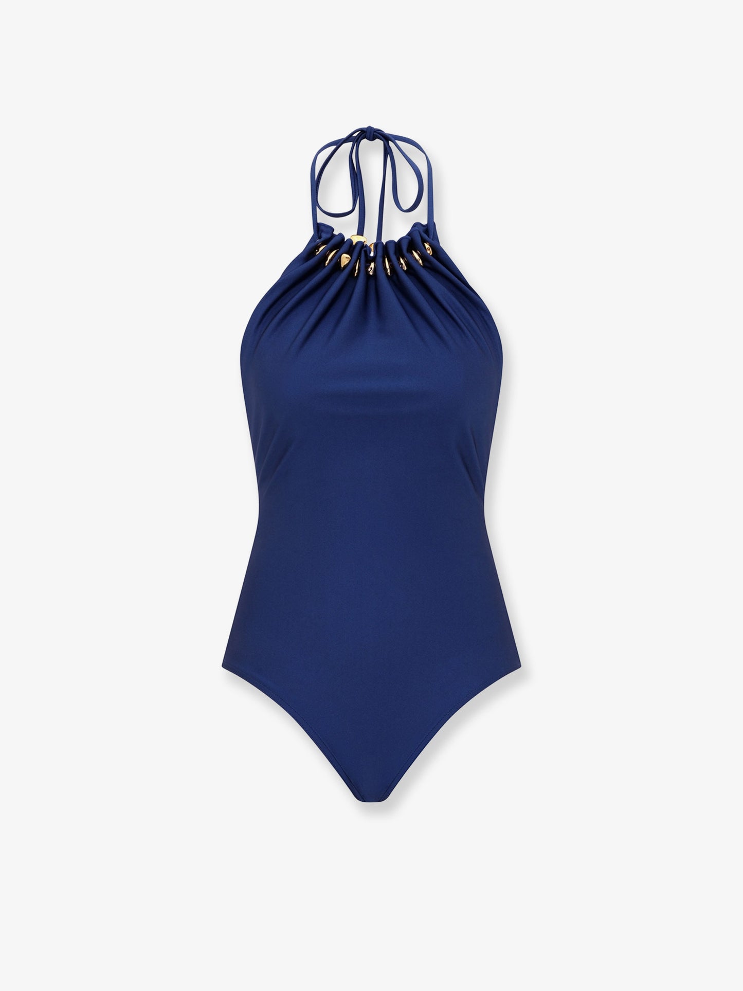 Costume intero Aster in nylon lucido con dettaglio perline