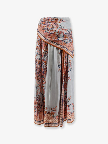 Aster silk midi skirt with paisley print thumbnail