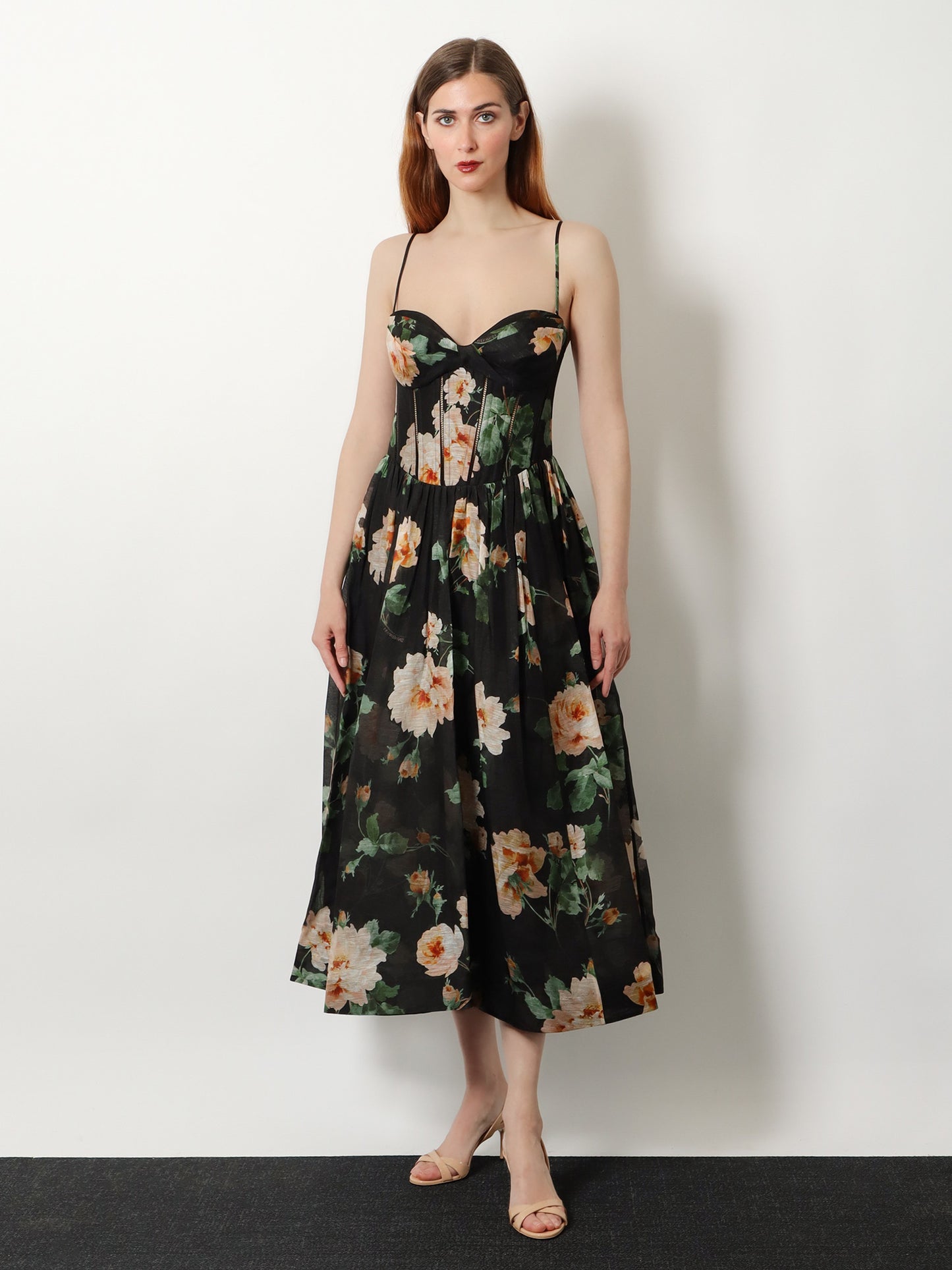 Luna Corset linen and silk dress