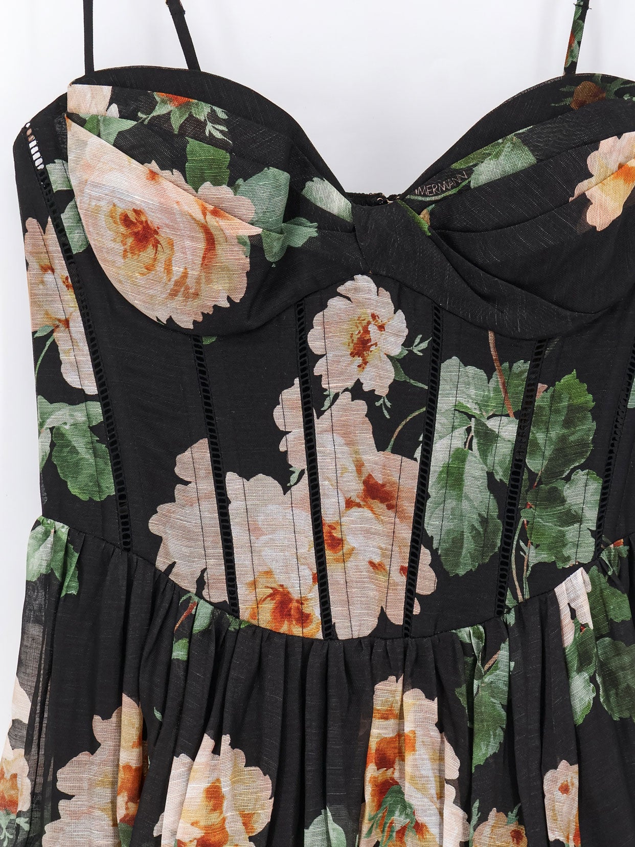 Luna Corset linen and silk dress