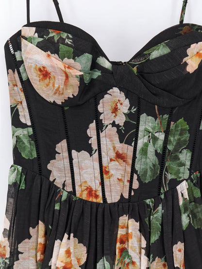 Luna Corset linen and silk dress thumbnail