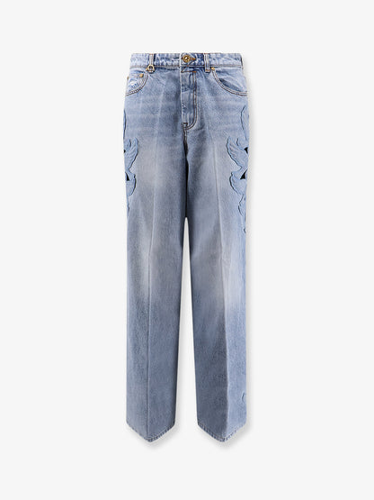 Alchemy Applique Relaxed Flare blue denim jeans thumbnail