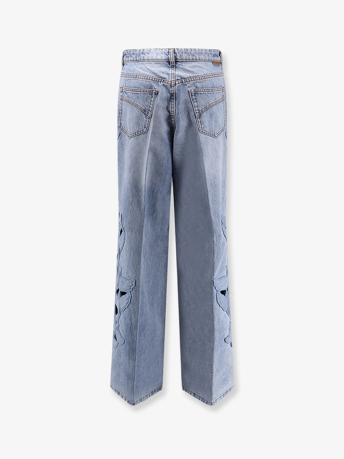 Alchemy Applique Relaxed Flare blue denim jeans