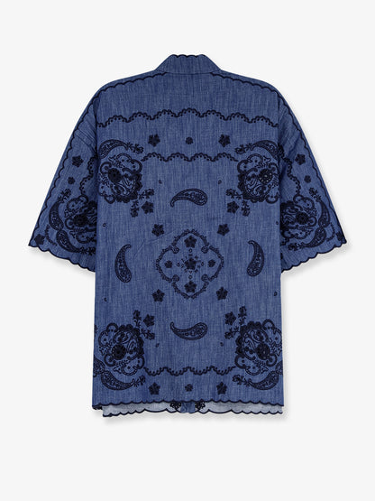 Aster denim shirt with all-over contrasting embroidery thumbnail
