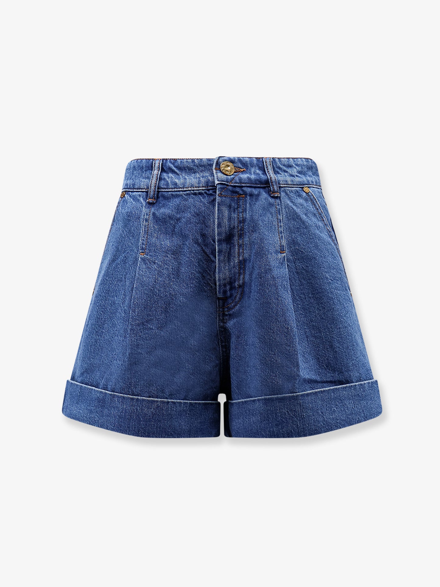 Tailored denim shorts