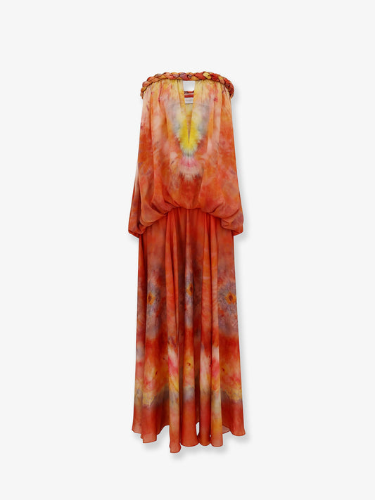 Luna Twist Bandeau Gown silk dress