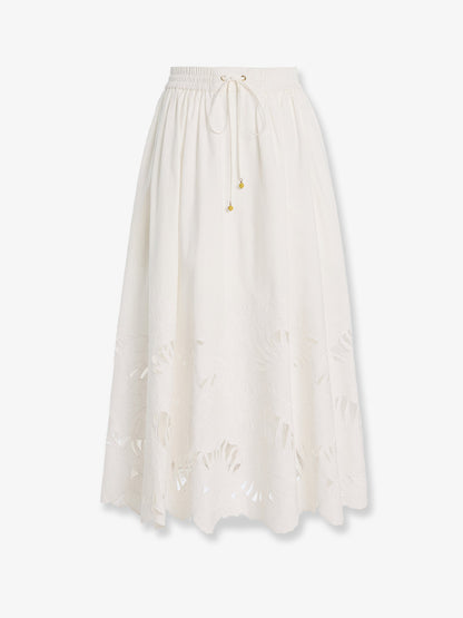 Mahon cotton skirt with embroidered detail on the bottom thumbnail